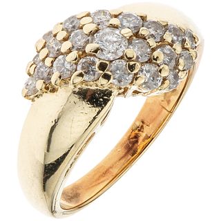 RING WITH DIAMONDS IN 14K YELLOW GOLD Brilliant cut diamonds ~0.70 ct. Weight: 5.0 g. Size: 6
