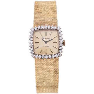 GENEVE LADY WATCH WITH DIAMONDS IN 14K YELLOW GOLD Movement: manual. Weight: 52.4 g