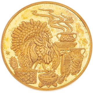 MEDAL IN 18K YELLOW GOLD "ASOCIACIÓN MEXICANA DE RESTAURANTES A.C. 1948 - 1998". Weight: 39.9 g