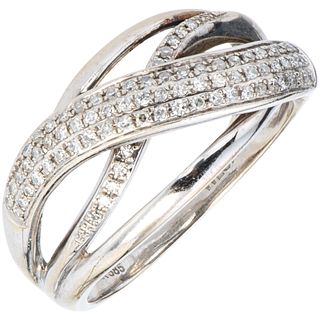 RING WITH DIAMONDS IN 14K WHITE GOLD 8x8 cut diamonds ~0.40 ct. Weight: 3.8 g. Size: 7 ½