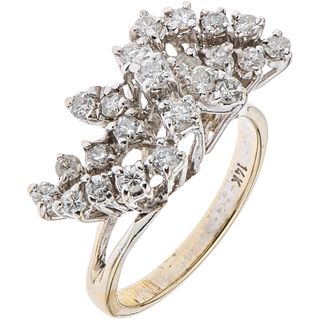 RING WITH DIAMONDS IN 14K WHITE GOLD Brilliant cut diamonds ~0.75 ct. Weight: 4.6 g. Size: 6 ¼