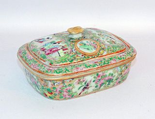 Chinese Export Rose Medallion Soap Dish