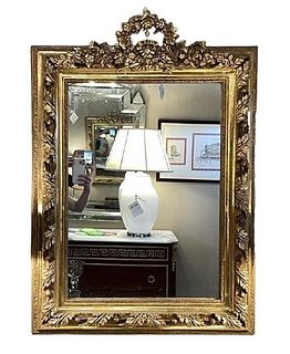 Gold Gilt Wood and Gesso Mirror