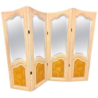 Hollywood Regency Four-Panel Painted Room Divider