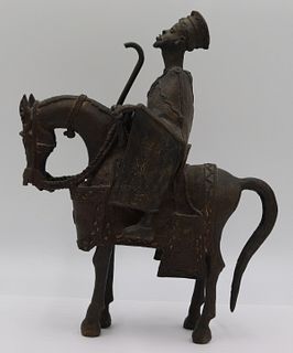 Tribal Bronze Horse and Rider.