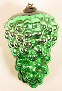 Green Blown Glass Cluster of Grapes Kugel.