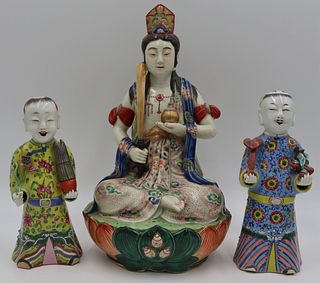 Grouping of Chinese Enamel Decorated Figures.