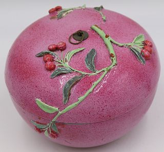 Chinese Enamel Decorated Peach Bloom Lidded