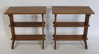 A Pair Of Stickley Audi Side Tables.