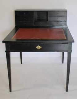 Antique Swedish Leathertop Ebonised Desk.