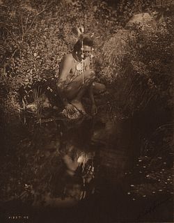 Edward Curtis, Untitled (Brave Kneeling by Water), 1905