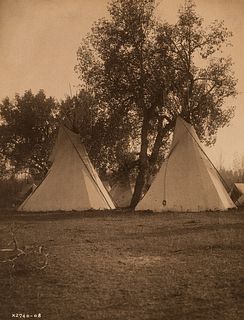 Edward Curtis, Camp Under the Cottonwoods - Crow Montana, 1908