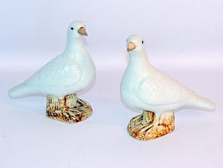 Pair of Chinese Porcelain Pigeons