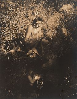 Edward Curtis, Untitled (Brave Kneeling by Water), ca. 1905
