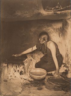 Edward Curtis, The Piki Maker - Walpi, 1906