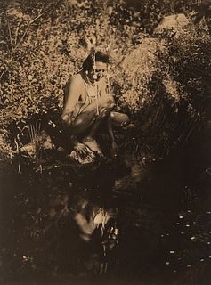 Edward Curtis, Untitled (Brave Kneeling by Water), ca. 1905