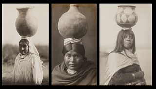 Edward Curtis, Group of Three - Untitled (Mohave Woman with Jar), ca. 1907