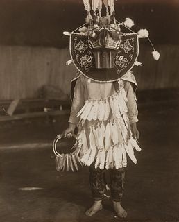 Edward Curtis, Masked Dancer - Cowichan (Crop Variant), 1912