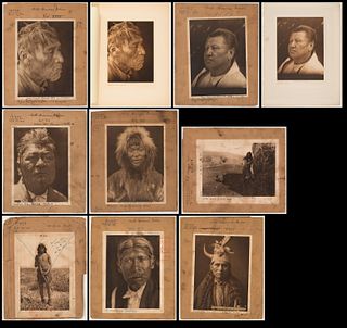 Edward Curtis, Male Portrait Plate Cover Group - Lot of 10