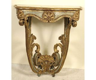 19th CENTURY FRENCH WALL MOUNT CONSOLE TABLE
