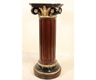IONIC FLUTED MARBLE TOP COLUMN PEDESTAL