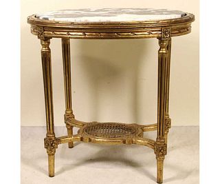 19th CENTURY LOUIS XVI FRENCH MARBLE TABLE