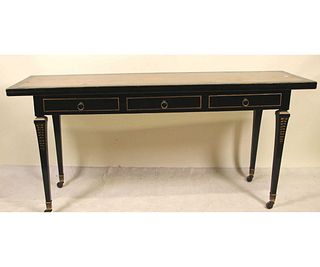 PAINTED FOLD OVER SOFA TABLE ON TAPERED LEGS