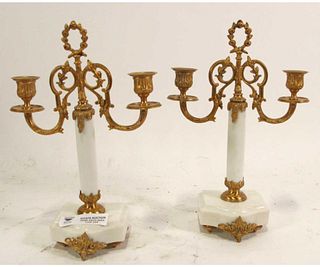 PAIR OF 19th CENTURY MARBLE CANDLESTICKS
