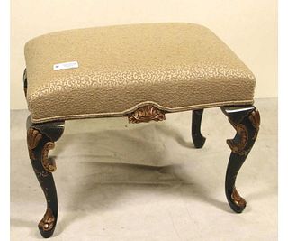 CHIPPENDALE STYLE GILT CARVED & PAINTED BENCH