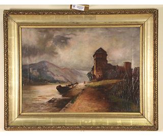 EDWARD H. THOMPSON ENGLISH COUNTRY OIL PAINTING