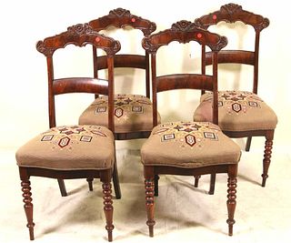 LOT OF FOUR ANTIQUE MAHOGANY SIDE CHAIRS