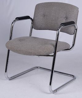 Mid-Century Chrome Frame Arm Chair