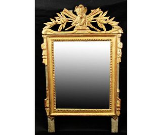 c.18TH FRENCH CARVED AND GILDED FRAMED MIRROR