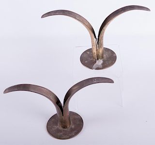 Ystad Metall Brass Candlesticks, Pair
