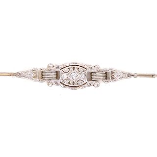 1920â€™s 18k Platinum Diamond Bracelet