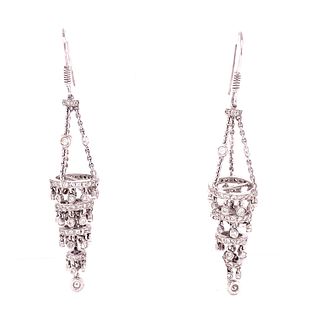 Platinum Diamond Chandelier Drop Earrings