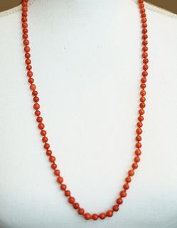 1940â€™s Red Coral Necklace