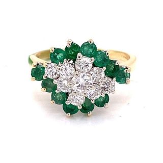 14K Emerald Diamond Ring