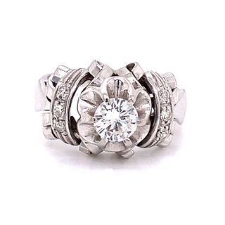 40's 18k Diamond Engagement Ring