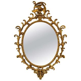 Georgian Style Gilt Exquisitely Carved Oval Mirror