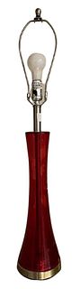 Single Cranberry Glass Table Lamp