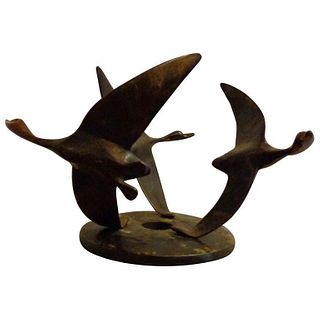 Art Deco Bronze Sculpture of Flying Geese