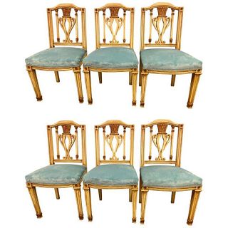 Set of 6 Regency Painted Dining Chairs
