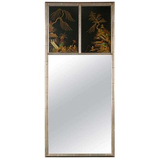 Chinoiserie Hand Painted Style Faux Bamboo Mirror