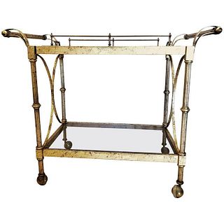 Hollywood Regency Two-Tier Serving Cart