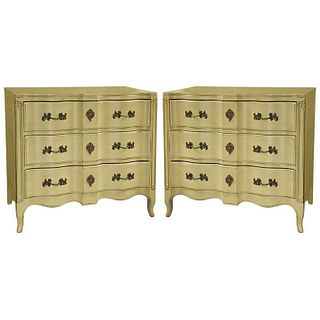 Pair of French Provincial Green Painted Chests