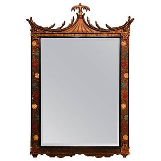 Decorative Painted and Gilt Wall Mirror
