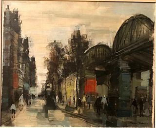 Signed SF - Oil on Canvas - Paris Scene