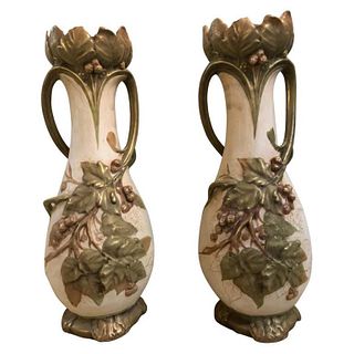 Pair of Royal Dux Flower Vases or Centerpieces