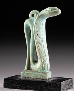 Egyptian Glazed Faience Snake Amulet